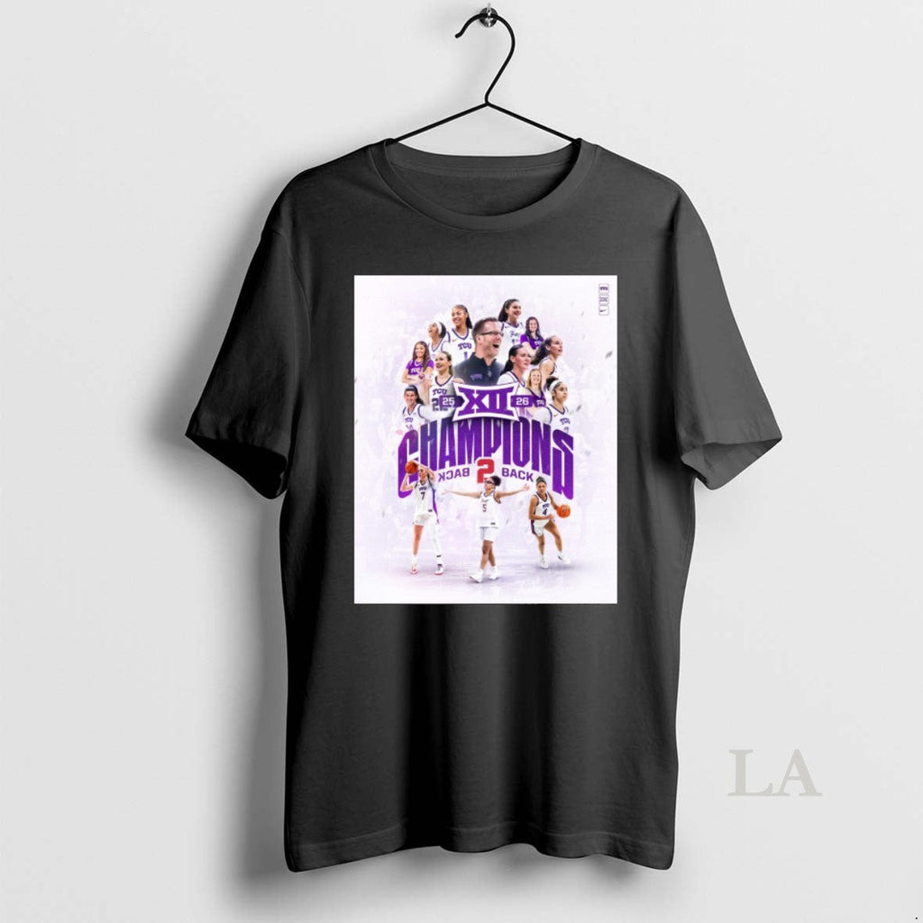 Original Tcu Horned Frogs 25 26 Back To Big 12 - Adult & Kids T-Shirts, Sweatshirts & Hoodies apparel design preview 1
