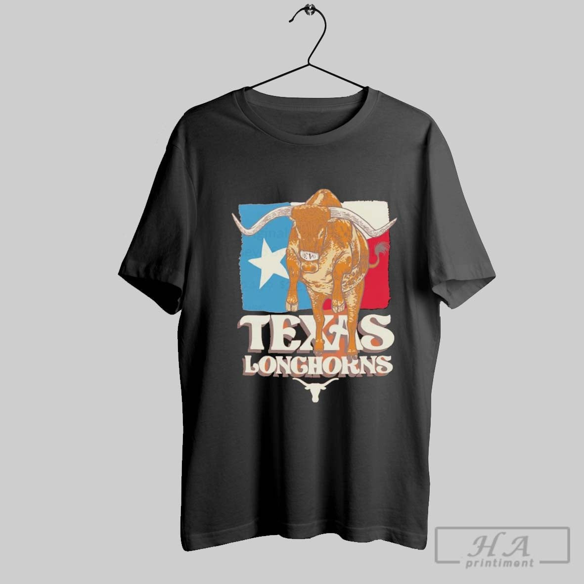 Original Texas Longhorns Image One Bevo State Flag - Adult & Kids T-Shirts, Sweatshirts & Hoodies apparel design preview 1