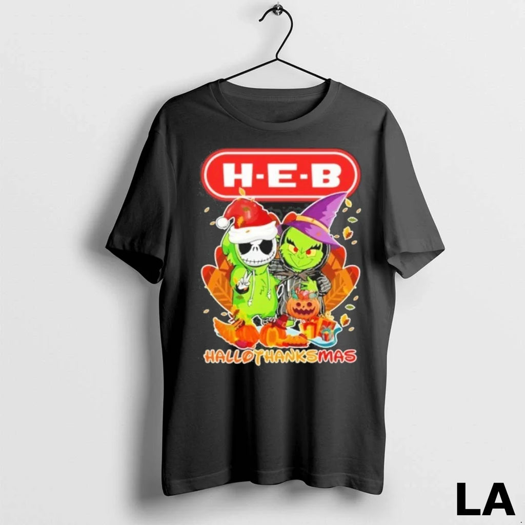 Original The Grinch And Santa Jack H E B Logo - Adult & Kids T-Shirts, Sweatshirts & Hoodies apparel design preview 1