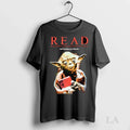 Original Topher Grace Wearing Yoda Read And The Force - Adult & Kids T-Shirts, Sweatshirts & Hoodies apparel design preview 1