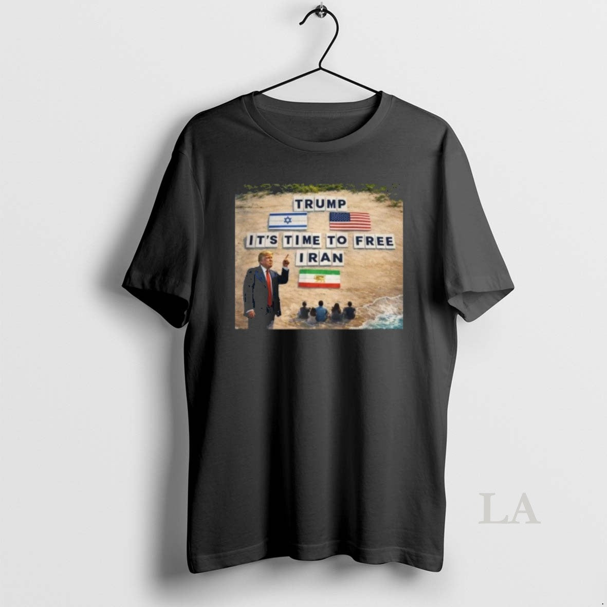 Original Trump Its Time To Free Iran - Adult & Kids T-Shirts, Sweatshirts & Hoodies apparel design preview 1