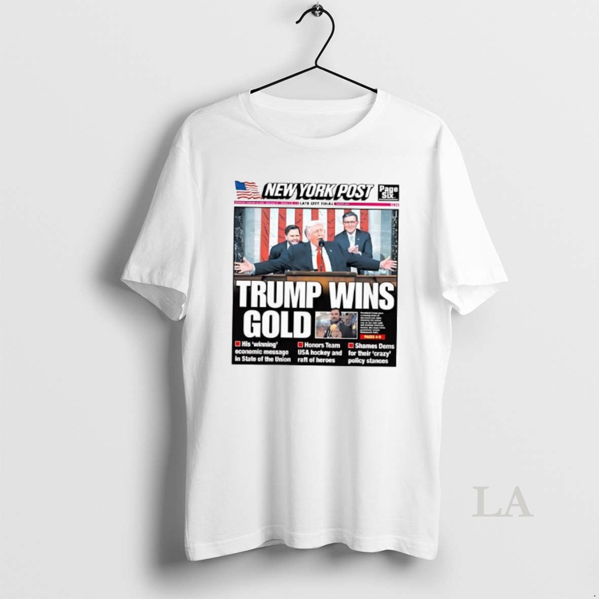 Original Trump Wins Gold New York Post Cover - Adult & Kids T-Shirts, Sweatshirts & Hoodies apparel design preview 1
