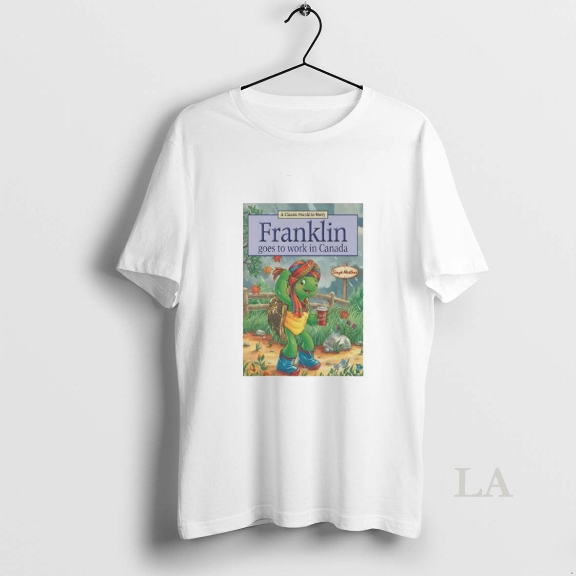 Original Turtle Franklin Goes To Work In Canada - Adult & Kids T-Shirts, Sweatshirts & Hoodies apparel design preview 1