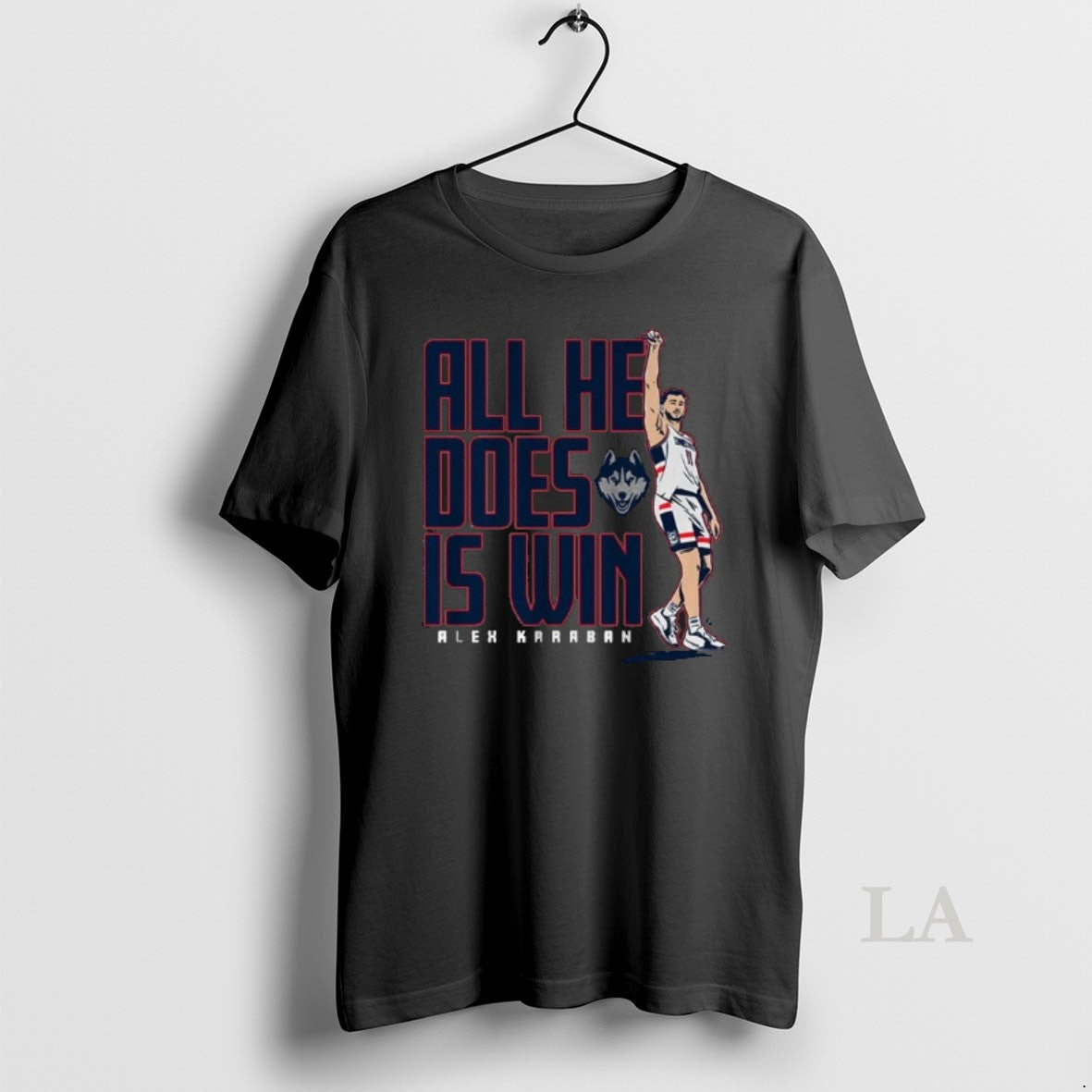 Original Uconn Basketball Alex Karaban All He Does Is - Adult & Kids T-Shirts, Sweatshirts & Hoodies apparel design preview 1