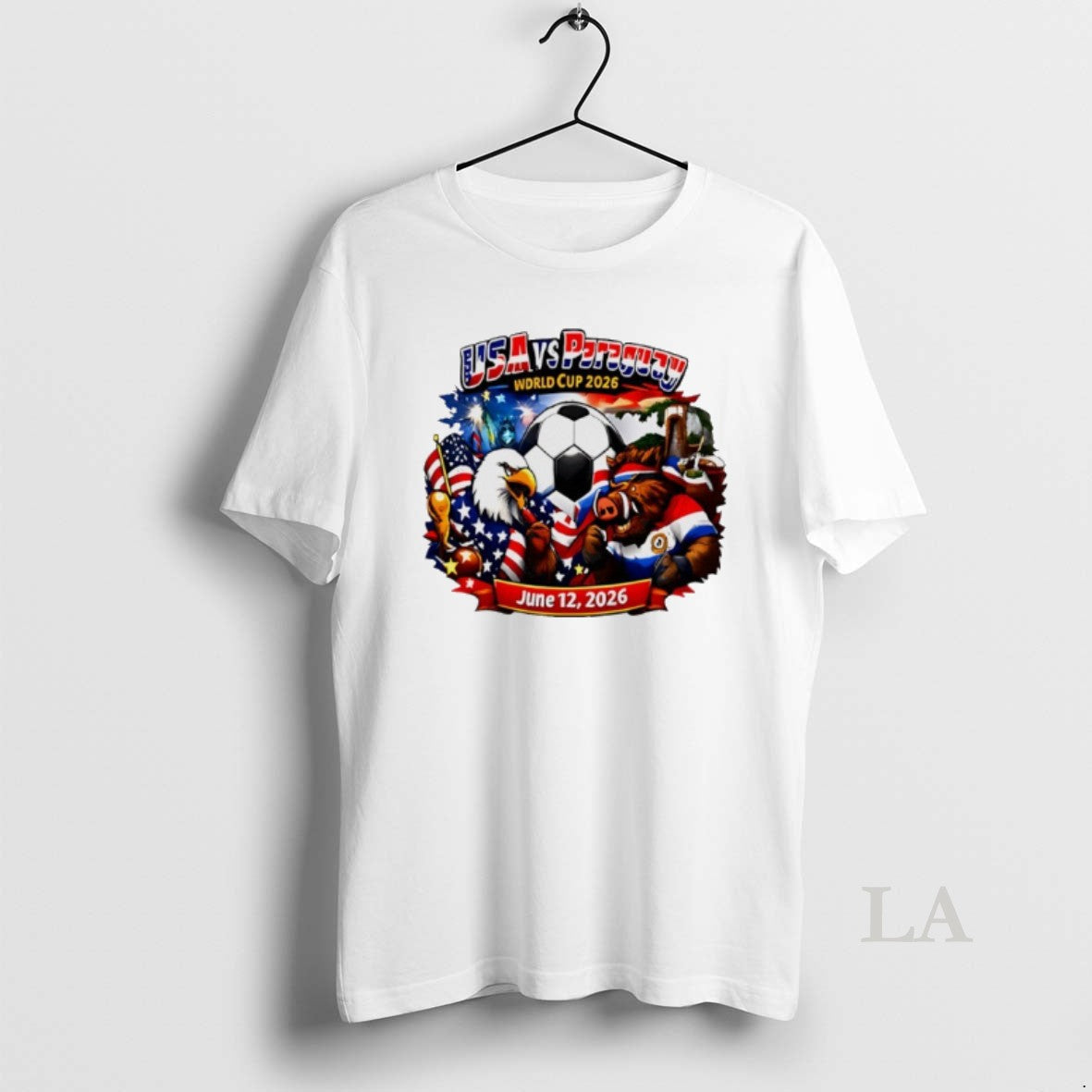 Original Usa Vs Paraguay 2026 World Cup Mascot - Adult & Kids T-Shirts, Sweatshirts & Hoodies apparel design preview 1