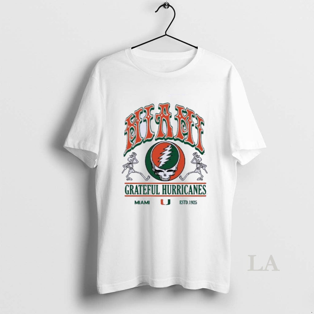 Original University Miami X Grateful Hurricanes - Adult & Kids T-Shirts, Sweatshirts & Hoodies apparel design preview 1