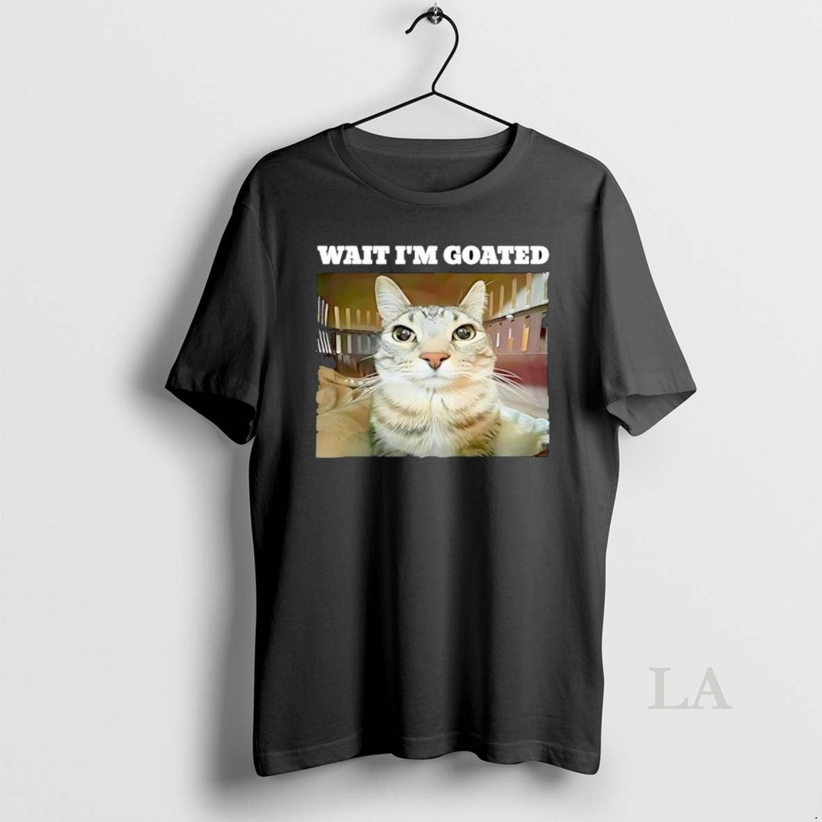 Original Wait Im Goated Funny Tabby Cat Expression - Adult & Kids T-Shirts, Sweatshirts & Hoodies apparel design preview 1