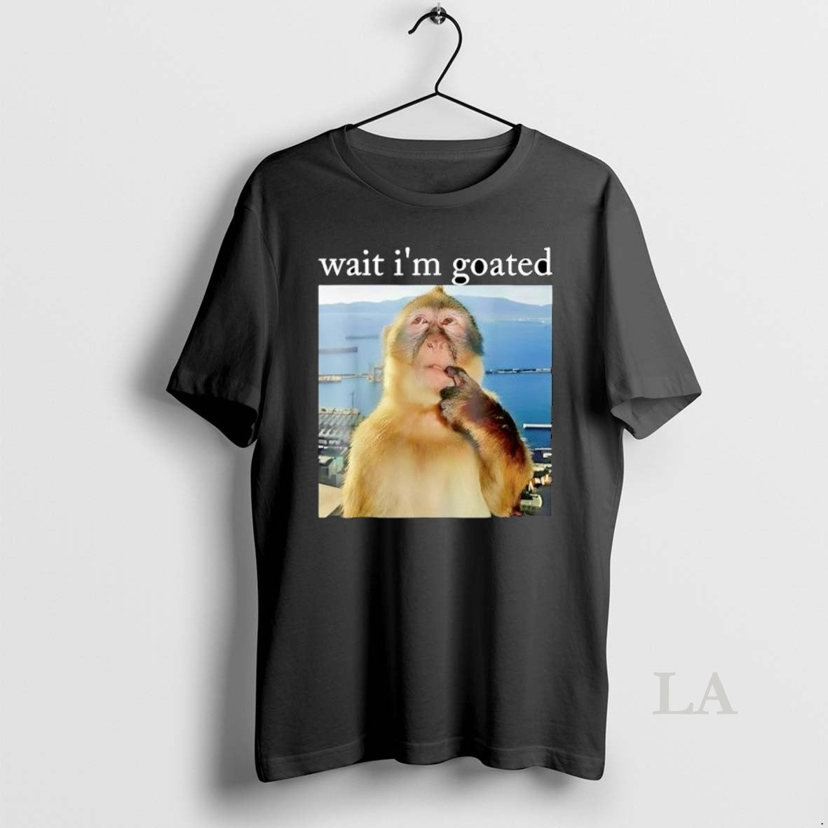 Original Wait Im Goated Pensive Monkey Thinking Sea - Adult & Kids T-Shirts, Sweatshirts & Hoodies apparel design preview 1