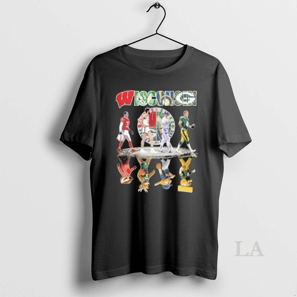 Original Wisconsin Sports Teams Players Abbey Road - Adult & Kids T-Shirts, Sweatshirts & Hoodies apparel design preview 1