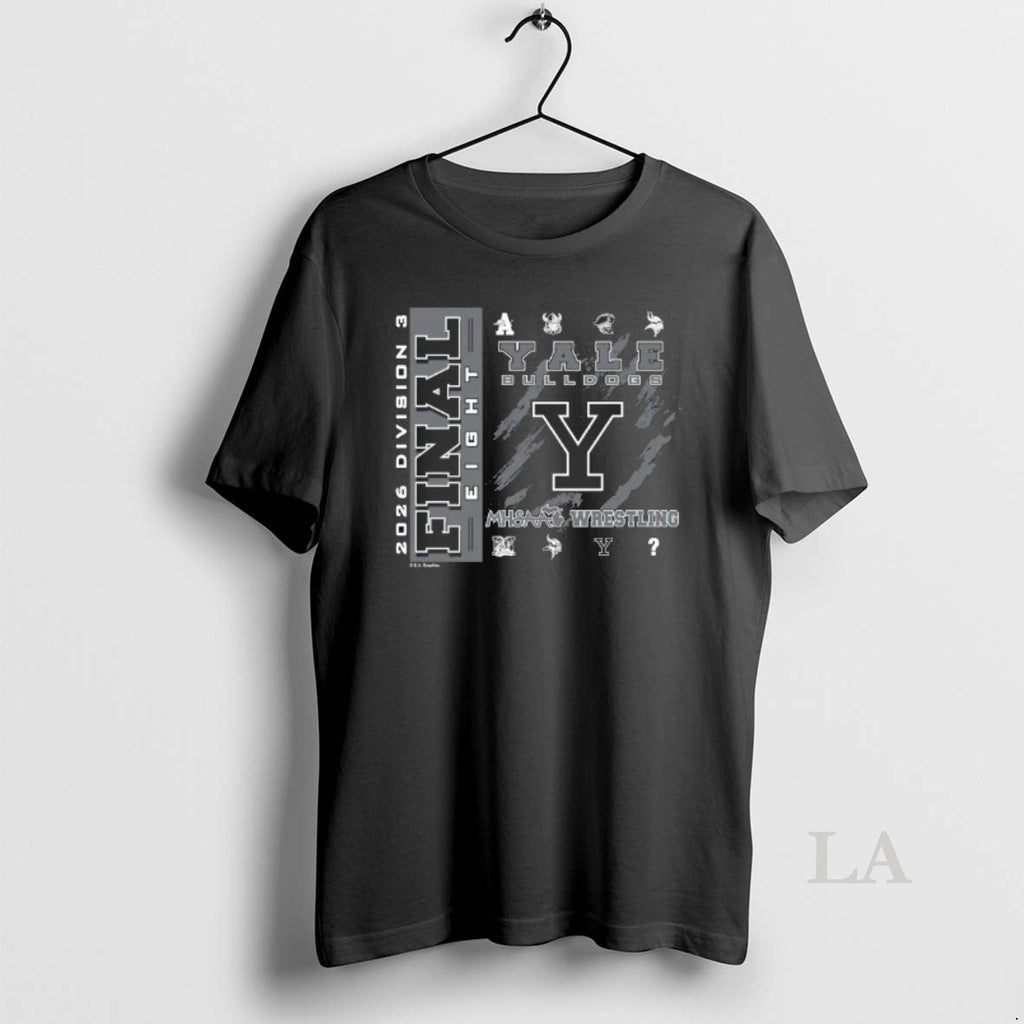 Original Yale Bulldogs 2026 Mhsaa Team Wrestling - Adult & Kids T-Shirts, Sweatshirts & Hoodies apparel design preview 1