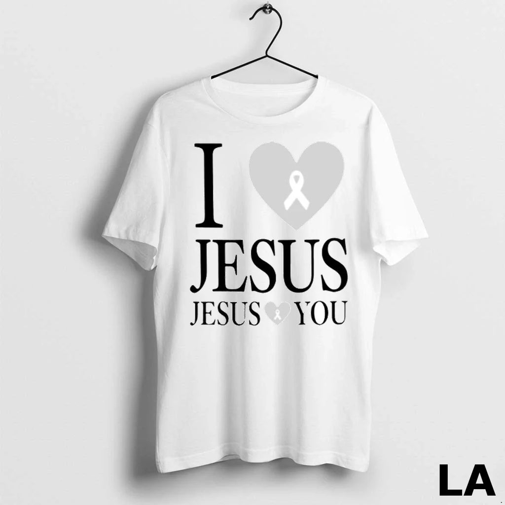 Original I Love Jesus Loves You Breast Cancer - Adult & Kids T-Shirts, Sweatshirts & Hoodies apparel design preview 1