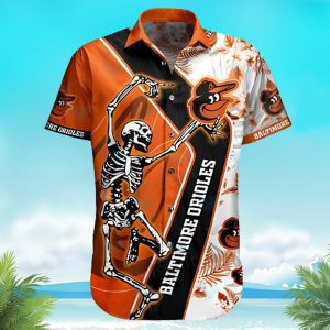 Orioles Skeleton Dancing Baltimore Hawaiian - Adult & Kids T-Shirts, Sweatshirts & Hoodies apparel design preview 1