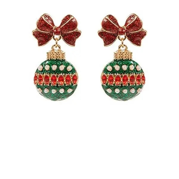 Ornament Bow Drop Earrings - Adult & Kids T-Shirts, Sweatshirts & Hoodies apparel design preview 1