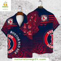 Boston Red Sox Hawaiian Tribal Design Blue Baseball - Adult & Kids T-Shirts, Sweatshirts & Hoodies apparel design preview 1