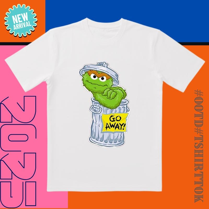 Oscar Grouch 'Go Away!' Silly Slogan Colorful Casual - Adult & Kids T-Shirts, Sweatshirts & Hoodies apparel design preview 1