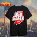 Our State Indiana Red Map Graphic College Sports - Adult & Kids T-Shirts, Sweatshirts & Hoodies apparel design preview 1