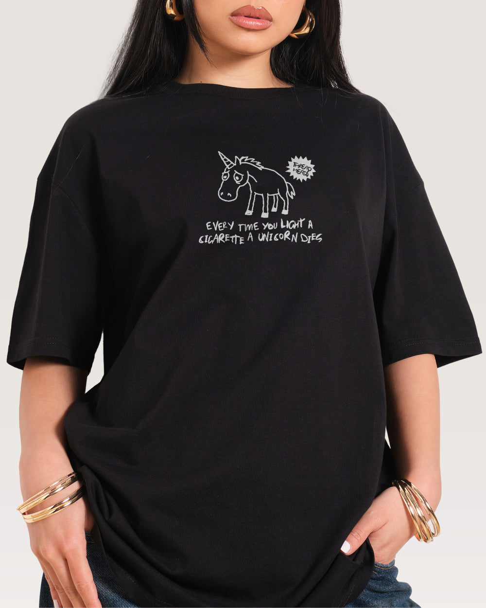 Sad Unicorn Oversized - Adult & Kids T-Shirts, Sweatshirts & Hoodies apparel design preview 1