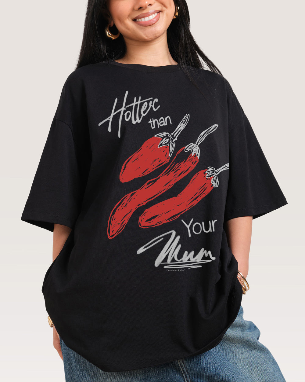 Hotter Than Your Mum Oversized - Adult & Kids T-Shirts, Sweatshirts & Hoodies apparel design preview 1