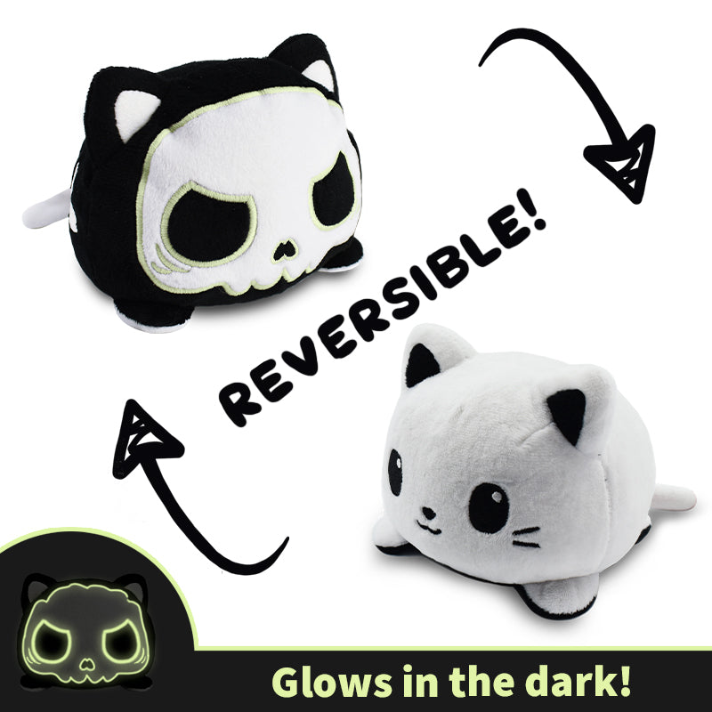 TeeTurtle Reversible Cat Plushie (Skeleton Glow) - Adult & Kids T-Shirts, Sweatshirts & Hoodies apparel design preview 1