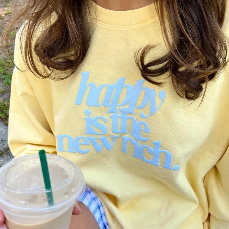 PUFF 'Happy Is New Rich' Lightweight 3D Print Comfort - Adult & Kids T-Shirts, Sweatshirts & Hoodies apparel design preview 1