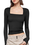 PUMIEY Square Neck Slim Fit Tops Basic Fabric - Adult & Kids T-Shirts, Sweatshirts & Hoodies apparel design preview 1