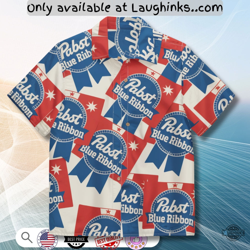 Pabst Blue Ribbon Pbr Hawaiian - Adult & Kids T-Shirts, Sweatshirts & Hoodies apparel design preview 1