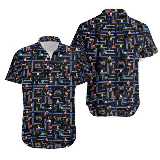 Pacman hawaiian gift for family and friend 2711262 - Adult & Kids T-Shirts, Sweatshirts & Hoodies apparel design preview 1