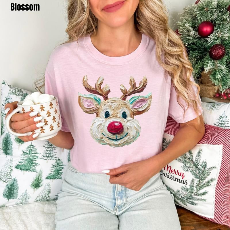 Painted Reindeer Comfort Colors 'NLB' - Adult & Kids T-Shirts, Sweatshirts & Hoodies apparel design preview 1
