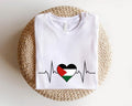 Palestine Heartbeat Flag Free Save Palestinian Stand - Adult & Kids T-Shirts, Sweatshirts & Hoodies apparel design preview 1