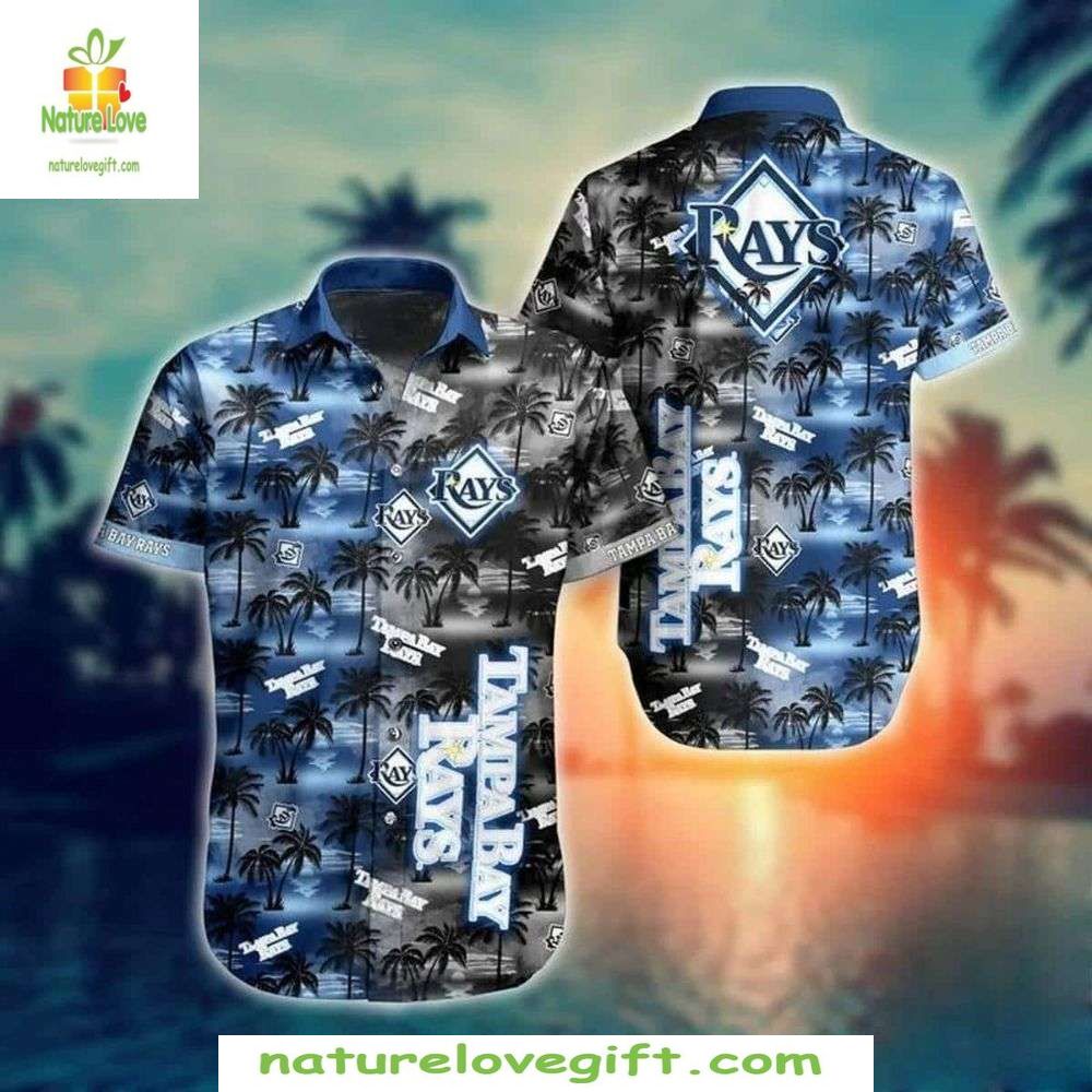Tampa Bay Rays Hawaiian MLB Baseball Apparel Palm - Adult & Kids T-Shirts, Sweatshirts & Hoodies apparel design preview 1