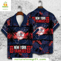 NY Yankees Hawaiian Navy Sunset Palms Tropical - Adult & Kids T-Shirts, Sweatshirts & Hoodies apparel design preview 1