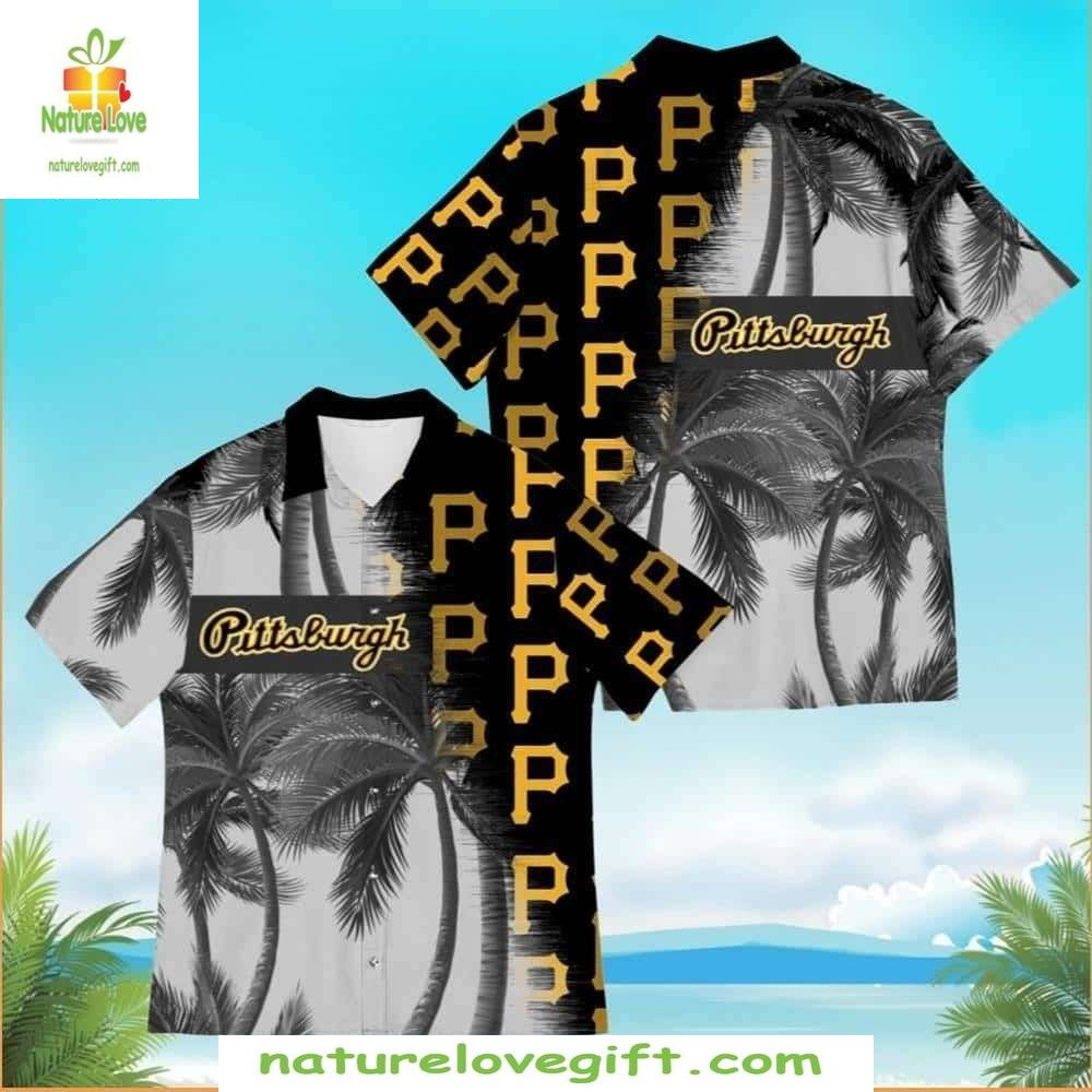 Pittsburgh Pirates Hawaiian Palm Silhouette Tropical - Adult & Kids T-Shirts, Sweatshirts & Hoodies apparel design preview 1