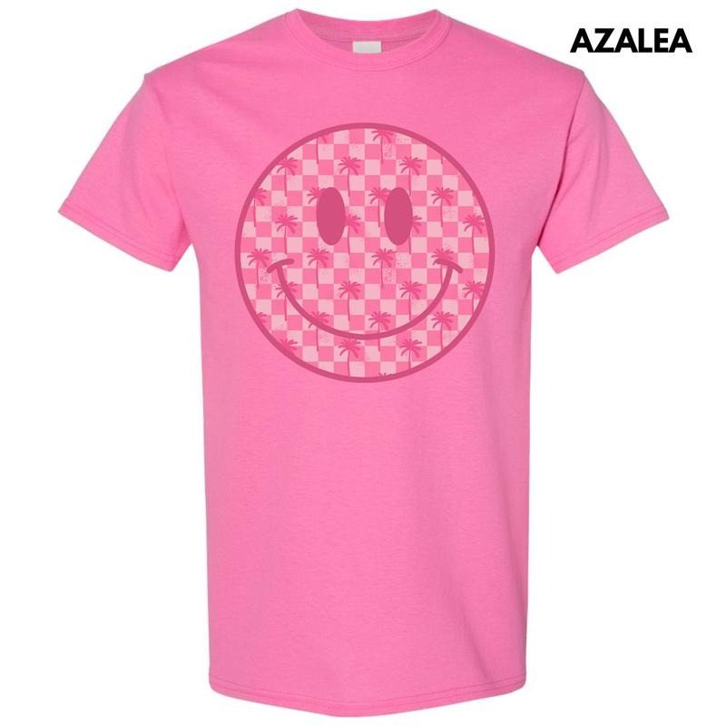Palm Tree Checker Happy Face Gildan Short Sleeve - Adult & Kids T-Shirts, Sweatshirts & Hoodies apparel design preview 1