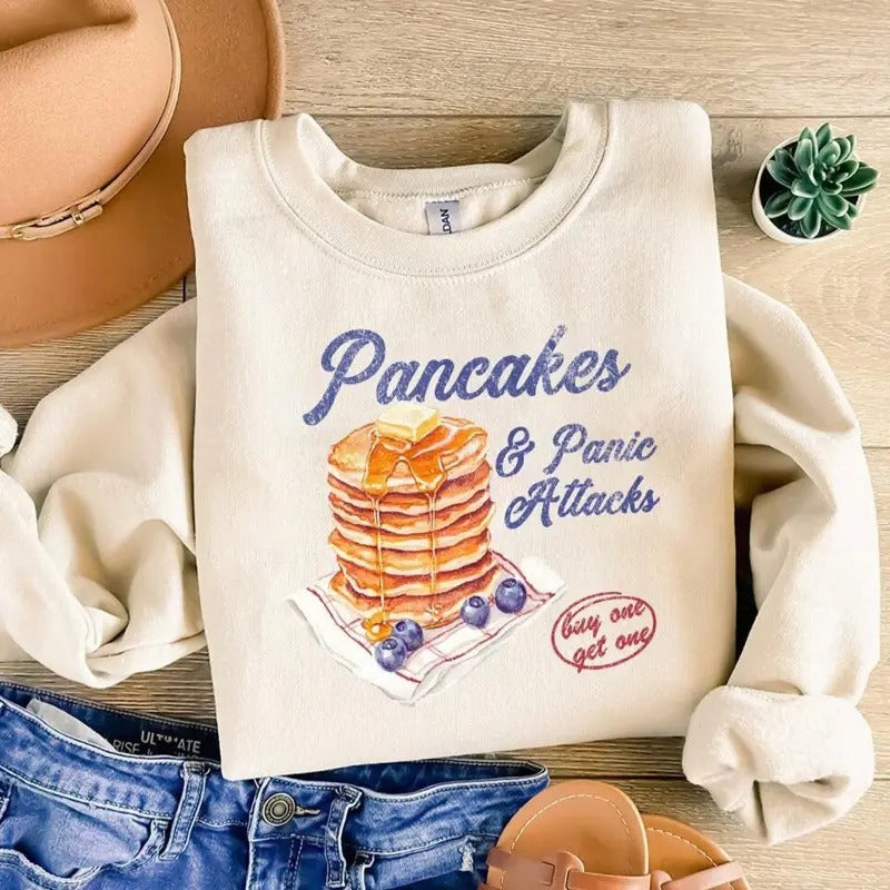 Pancakes Panic Attacks BOGO Fit Loose Fitting Casual - Adult & Kids T-Shirts, Sweatshirts & Hoodies apparel design preview 1