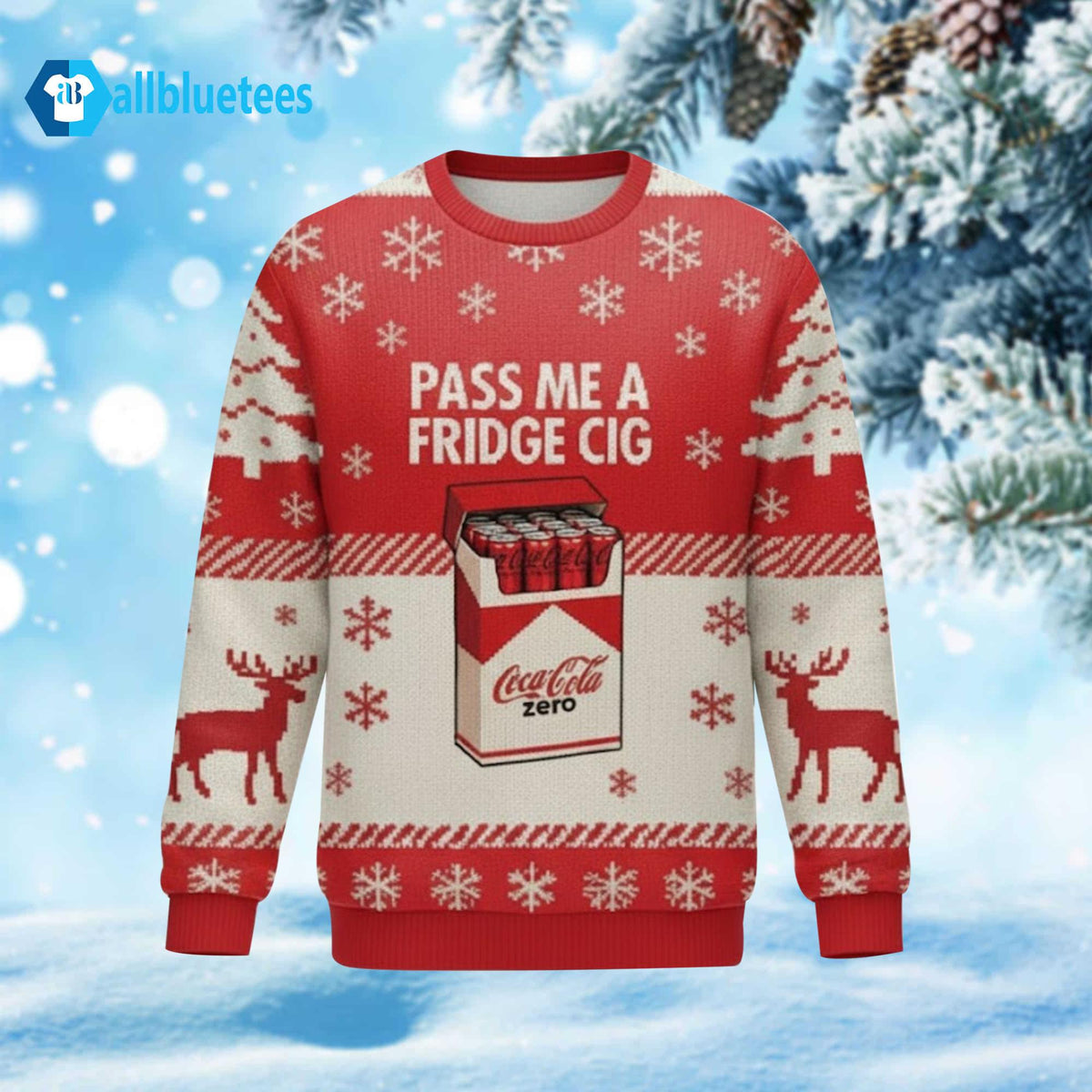 Pass Me A Fridge Cig Cola Zero Ugly Christmas Sweater - Holiday Gift product image