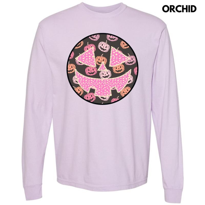 Pastel Jack O Lantern Happy Face Comfort Colors 'NLB' - Adult & Kids T-Shirts, Sweatshirts & Hoodies apparel design preview 1
