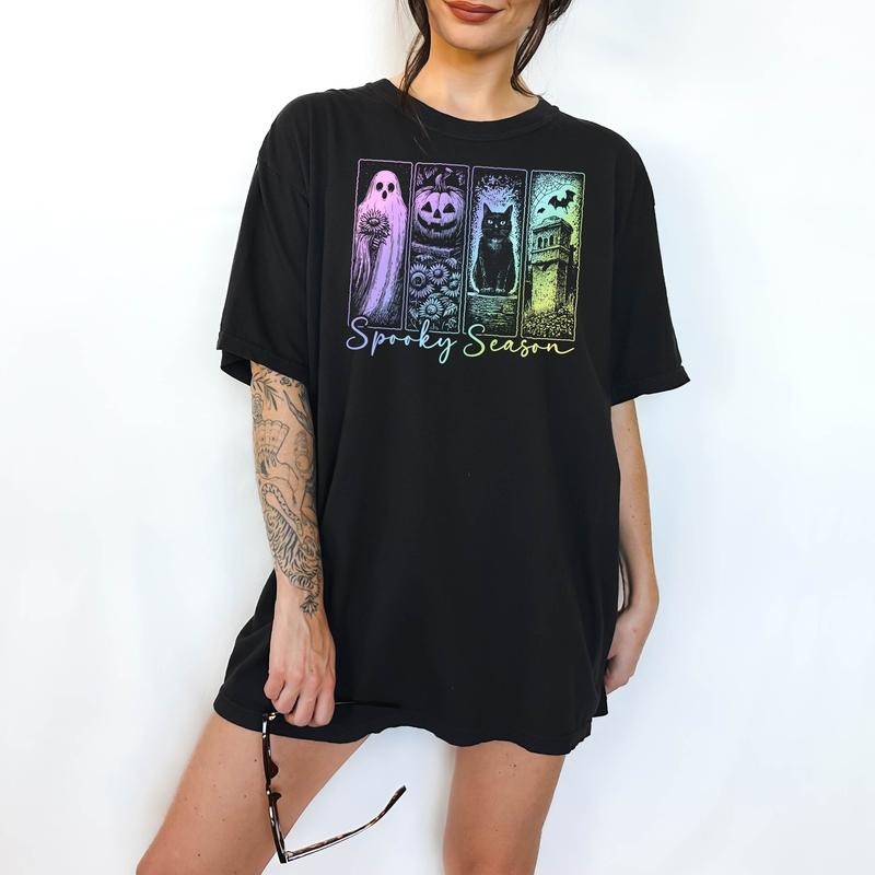 Pastel Spooky Season Funny Comfortable - Adult & Kids T-Shirts, Sweatshirts & Hoodies apparel design preview 1