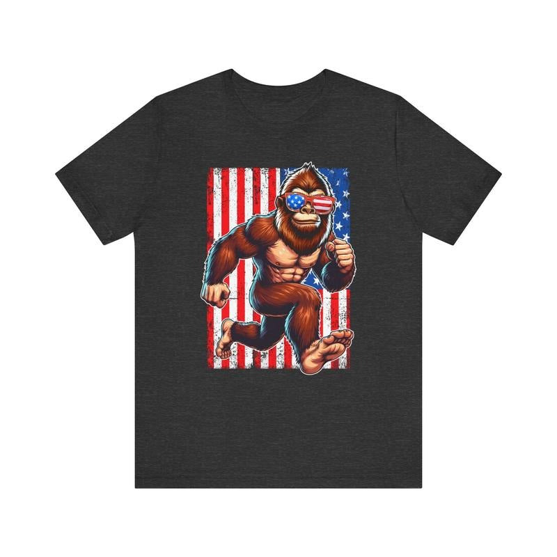 Patriotic Bigfoot 4th July Fun Independence Day - Adult & Kids T-Shirts, Sweatshirts & Hoodies apparel design preview 1