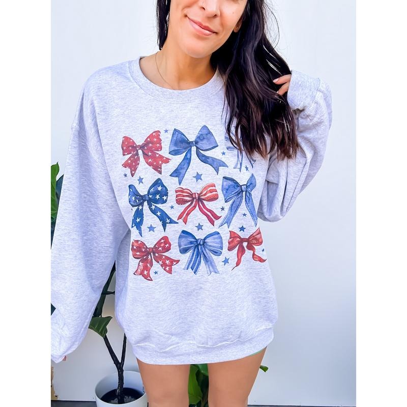 Patriotic Bows Top - Adult & Kids T-Shirts, Sweatshirts & Hoodies apparel design preview 1