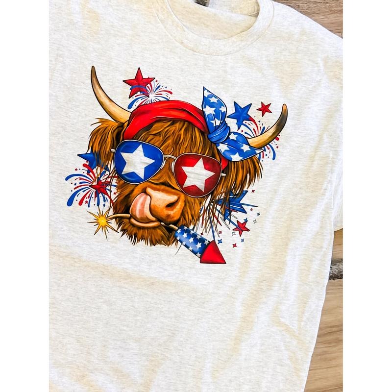 Patriotic Cow Top - Adult & Kids T-Shirts, Sweatshirts & Hoodies apparel design preview 1