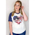 Patriotic Floral Heart Cotton Fabric - Adult & Kids T-Shirts, Sweatshirts & Hoodies apparel design preview 1
