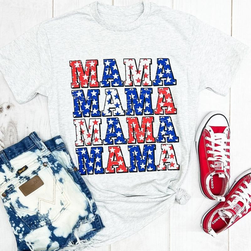 Patriotic Mama USA Flag - Adult & Kids T-Shirts, Sweatshirts & Hoodies apparel design preview 1