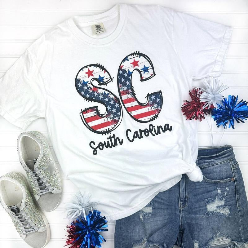 Patriotic States Comfort Colors White - Adult & Kids T-Shirts, Sweatshirts & Hoodies apparel design preview 1