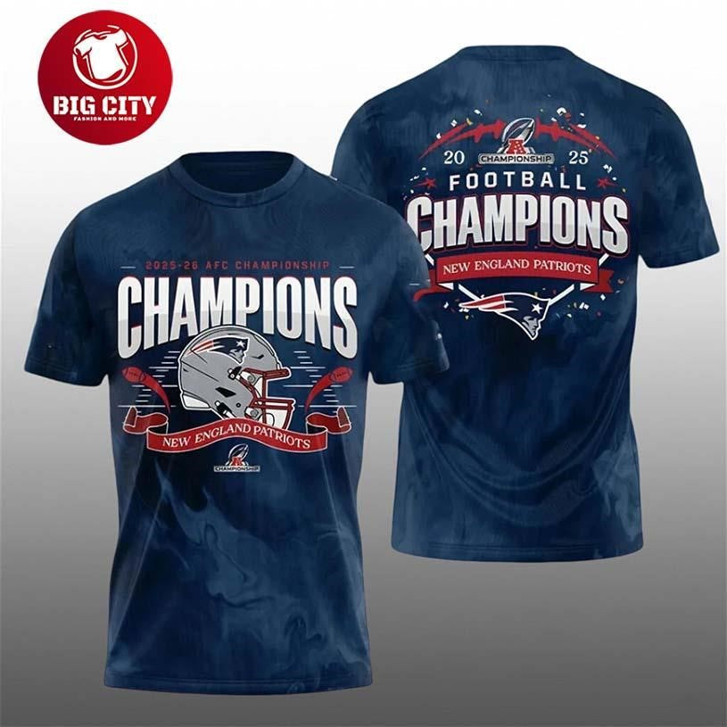 Patriots 2026 AFC Championship Champions Football Two - Adult & Kids T-Shirts, Sweatshirts & Hoodies apparel design preview 1