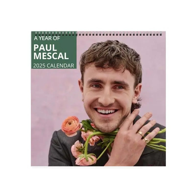 Paul Mescal 2025 Floral Wall Calendar Planner Unique - Adult & Kids T-Shirts, Sweatshirts & Hoodies apparel design preview 1