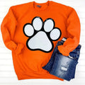 Paw Chenille Sequin Patch ORANGE - Adult & Kids T-Shirts, Sweatshirts & Hoodies apparel design preview 1