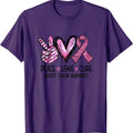 Peace Love Cure Pink Ribbon Cancer Breast Awareness - Adult & Kids T-Shirts, Sweatshirts & Hoodies apparel design preview 1