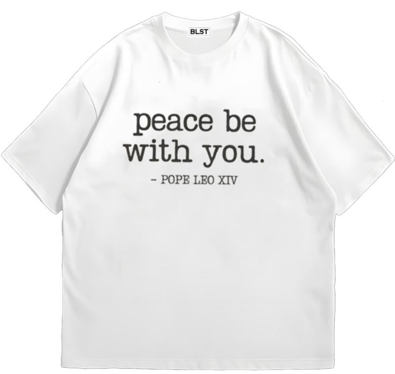 Peace Quote Pope Leo XIV Sustainable Cotton Retro 90s - Adult & Kids T-Shirts, Sweatshirts & Hoodies apparel design preview 1