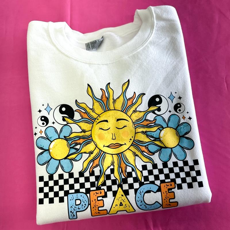 Peace Retro Sun Gildan - Adult & Kids T-Shirts, Sweatshirts & Hoodies apparel design preview 1