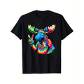 Peace Sign Tie Dye Moose 100% Cotton Dad Mom Friends - Adult & Kids T-Shirts, Sweatshirts & Hoodies apparel design preview 1